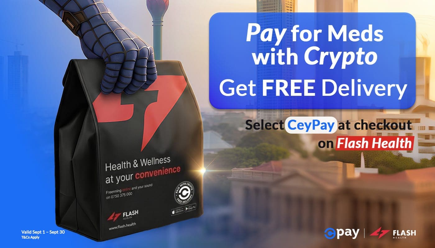 CeyPay x Flash Health: pay with crypto, get free islandwide delivery and USDT rewards